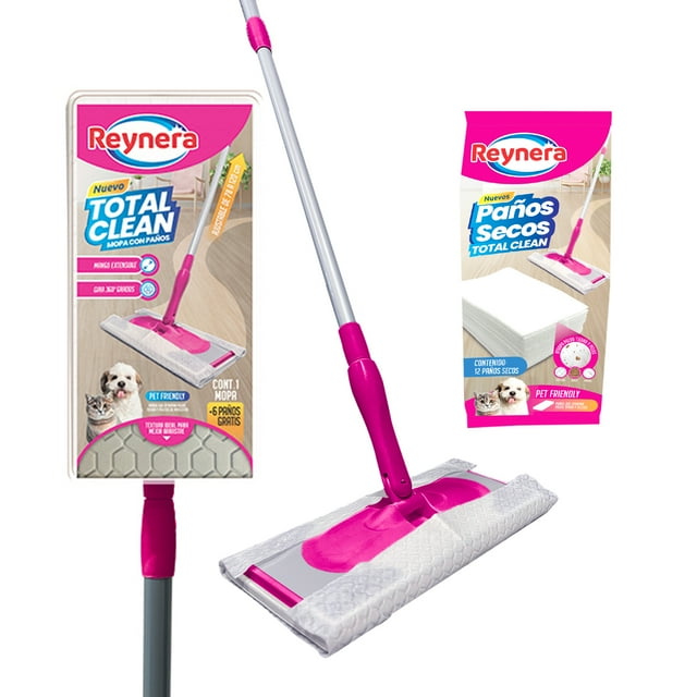 Mop Total Clean Con Repuestos De Toallas Secas Reynera