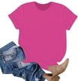 thumbnail image 5 of Summer Tops for Women Long Sleeve Tops for Women Tan Raglan Shirt Ladies Tees And Athletic Short Sleeve Shirt Shirts Shirts Short Casual Ladies Long T Hot Pink L, 5 of 5