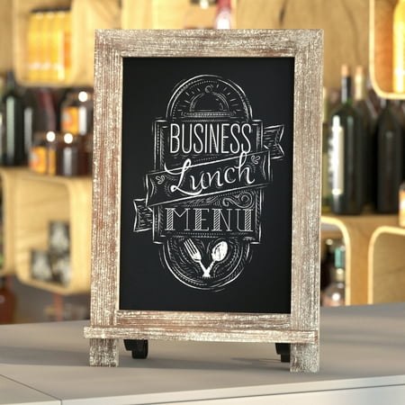 Alamont Home - Canterbury 9.5"W x 1.88"D x 14"H Magnetic Tabletop Chalkboard - Weathered Brown