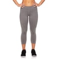 thumbnail image 1 of Reebok Capri - Pantalones deportivos de compresión con costuras para mujer, color gris, mediano, 1 of 3