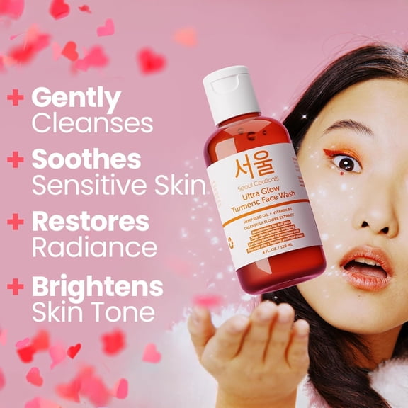 SeoulCeuticals Ultra Glow Face Wash, Korean Skincare Face Cleanser, 4 fl oz