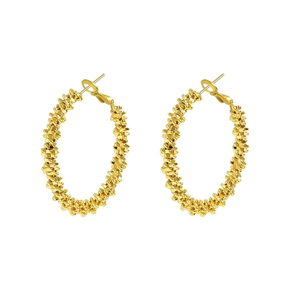 Geometric Metal Hoop Earrings for Women, Trendy Ins Style Circle Earrings with S925 Silver Posts, Exaggerated Fashion Earrings