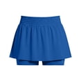 thumbnail image 5 of Olyvenn Women's High Waisted Tennis Skirt Skort Solid Color Built-in Shorts Athletic Golf Blue XXL, 5 of 6