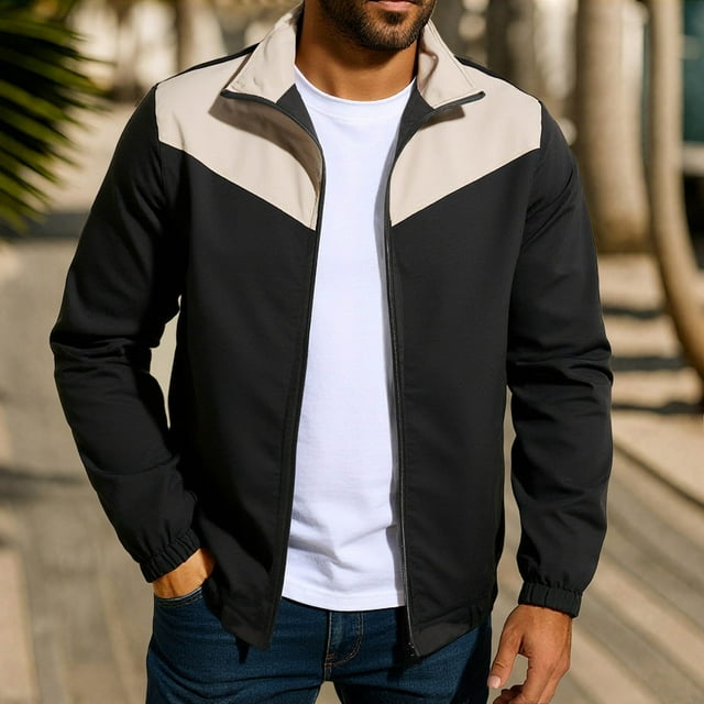 Yusimy Blouson Bombardier Décontracté Léger pour Homme - Design à Blocs de Couleur Style Varsity Classique
