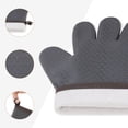 thumbnail image 6 of Unique Bargains 2pcs Silicone Heat-Resistant and Waterproof Oven Mitts Gray 10.8" x 8.1", 6 of 7