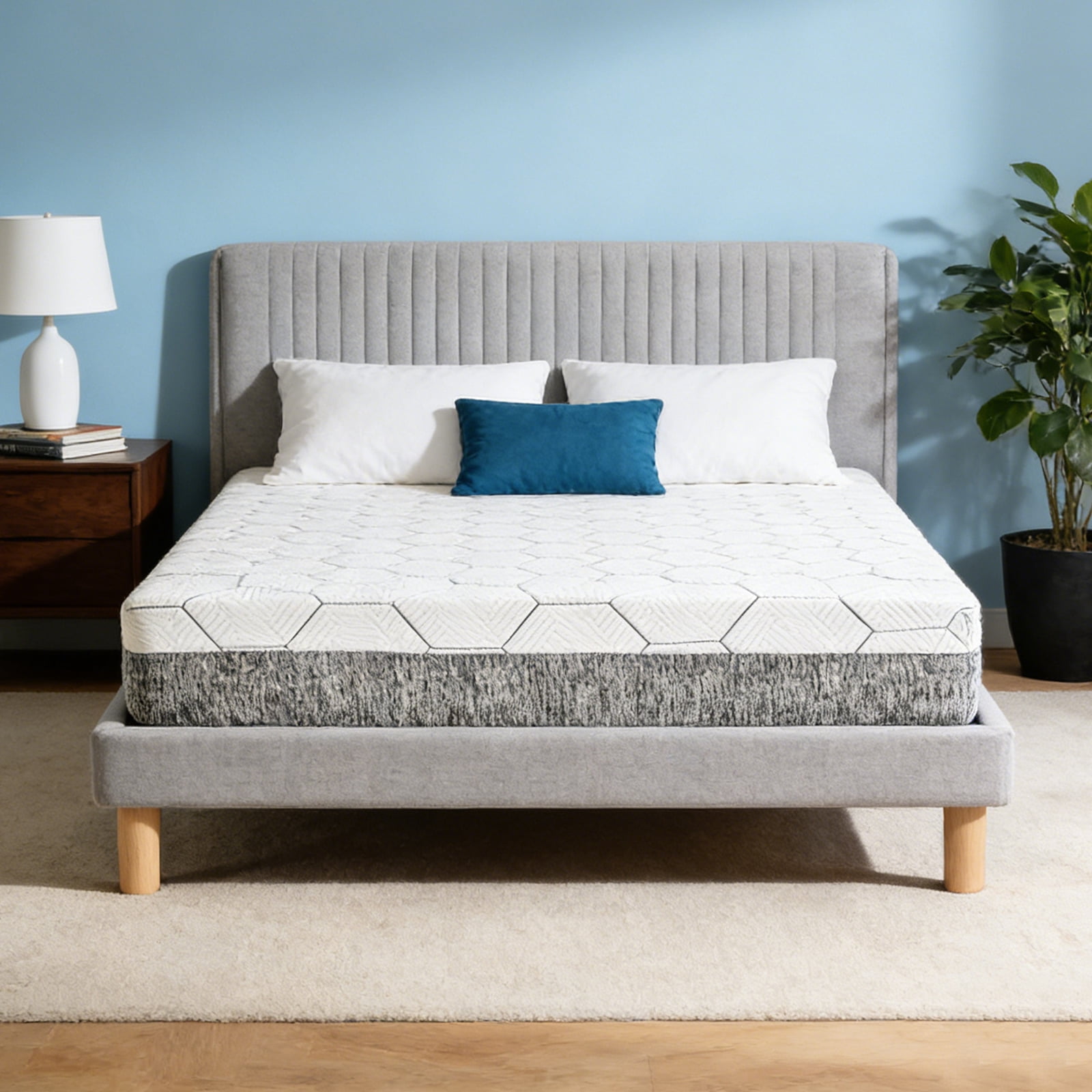 12 Inch Queen Size Mattress, Premium 5-Layer Memory Foam Cooling Mattress, Made in Japan, Zoned Support for Back Pain Relief, Breathable Air Mesh Cover, Bed in a Box