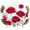 White, variant on Red Poppy Round Tablecloth 45-54 Inch Round Fitted Table Cloth with Elastic Edge, Spring Summer Farmhouse Flowers Rustic Burlap Waterproof Table Cover Protector for Outdoor Picnic Party Dining