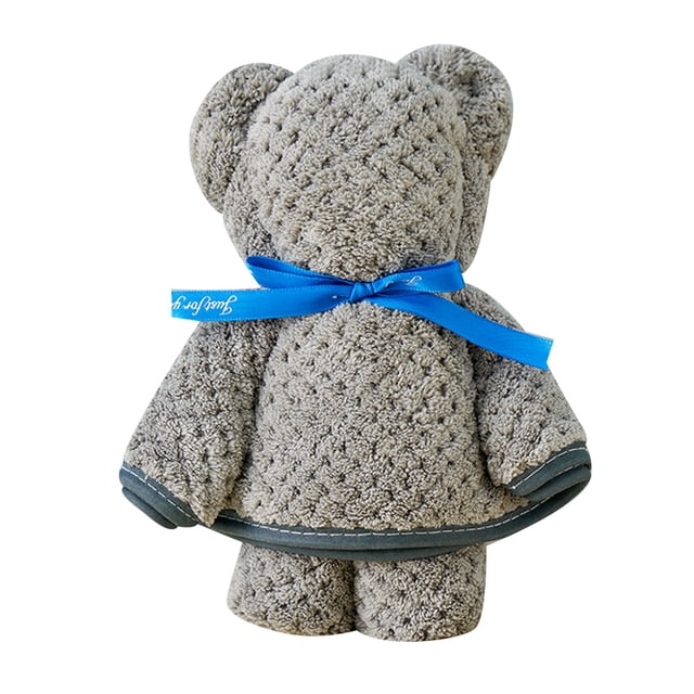 Toalla de oso de terciopelo coral | Bolsa de PVC de alta densidad | Regalo para bebé supersuave y de secado rápido | Diseño de piña a cuadros | Regalo unisex para baby shower de 75 x 35 cm