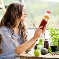 thumbnail image 4 of FUEENIRVA Set of 10 Transparent Reusable Plastic Drinking Bottles for Juice, and, 4 of 7