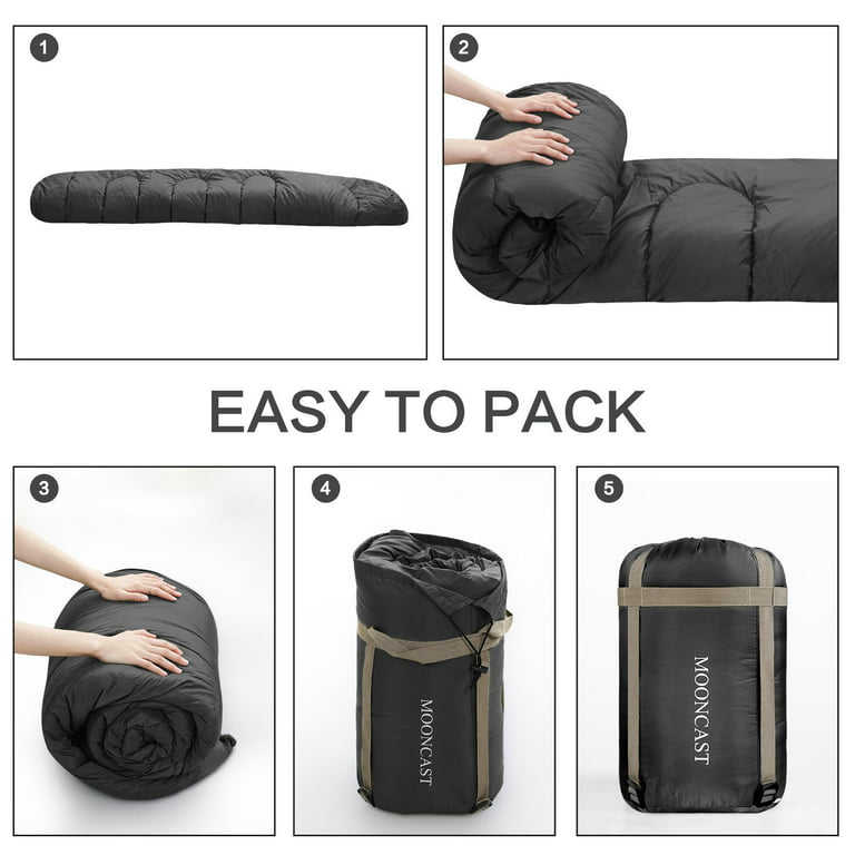 MOONCAST 0 ºC Sleeping Bags, Compression Sack Portable and