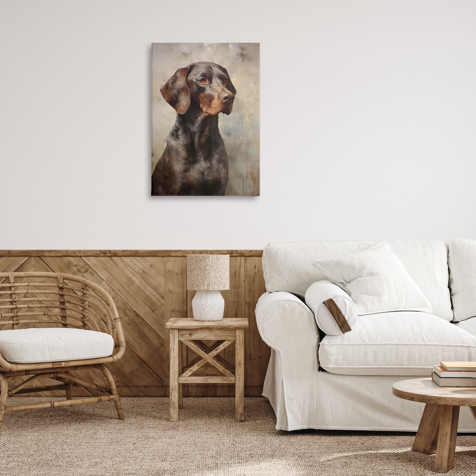 Stupell Industries Brown Labrador Visage Animals & Insects Painting Gallery Wrapped Canvas Art Print Wall Art, 20 x 30