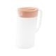 thumbnail image 2 of Jarra con tapa, jarra para bebidas, contenedor de jugo portátil, jarra para bebidas para refrigerador, Catering, restaurante, agua de limón rosa, 2 of 8