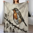 thumbnail image 5 of Throw Blankets Flannel Blanket With Robin Bird Themed, Great for Sofas, Couches, Beds, Camping, and Travel, The Whole Room Feels Soft and Cozy for All Season 30"x40", 5 of 6