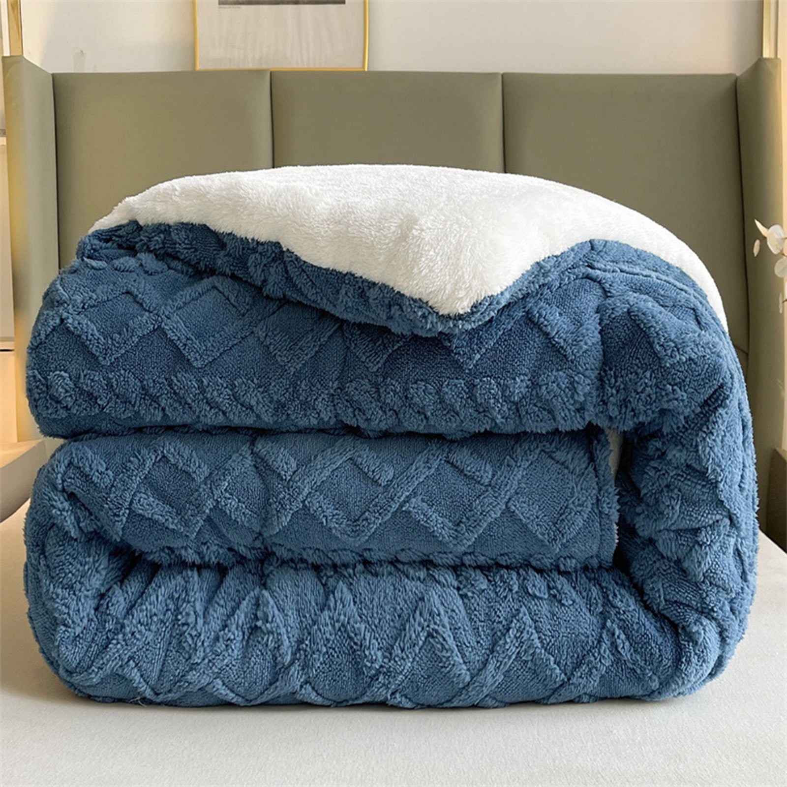 JMKQLZ Winter Lambswool Quilt Thick Warm Plush Bedding Comforter Bed Blanket Cold Weather Protection Suitable For All Seasons