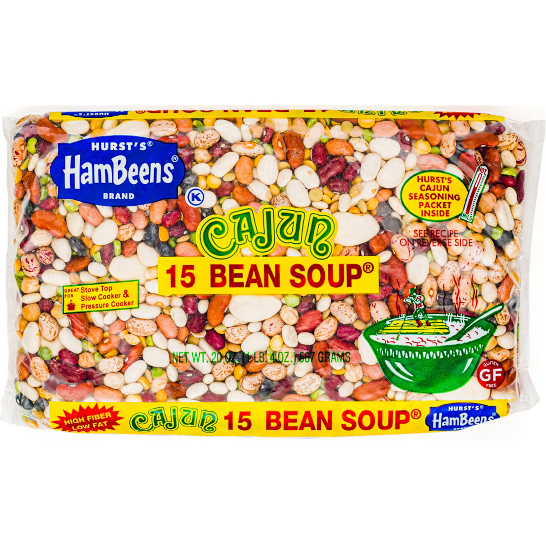 (4 pack) Hurst’s HamBeens Cajun 15 Bean Soup, 20 oz