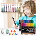 thumbnail image 4 of cpengpj Clearance Double Line Pen Color Hand Account Pen Dream Metal Pen Hand-painted 24 Color Highlighter Marker Pen, 4 of 9