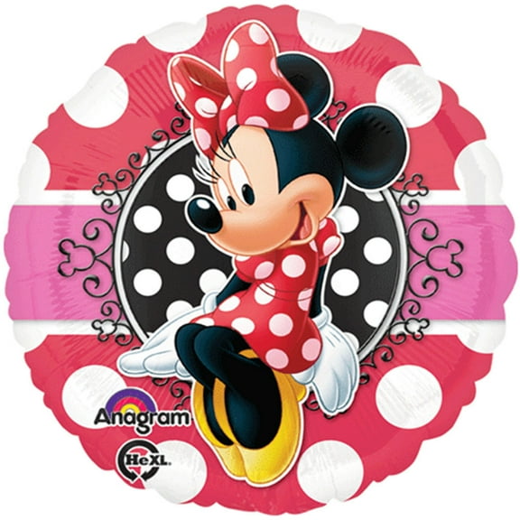 18" Minnie Mouse Portrait Red Theme Foil / Mylar Balloon