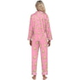 thumbnail image 4 of Cute Pajama Set for Women – Homewear Sleepwear Women's Christmas Printed Button Pocket Long Sleeved Pants Home Sleepwear Set, 4 of 5