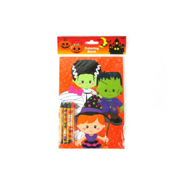 Bulk 24 Pack Halloween Mini Coloring Book Kit, Each Set Includes 1 Small  Coloring Booklet & 4 Crayons, Great Halloween Party Favors, Halloween Gifts