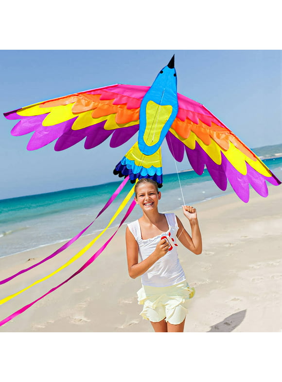 MyBeauty 1.8m Phoenix Kite Large Size Easy to Fly Plaid Cloth Cute Realistic Animal Flying Bird Kite for Adult Children