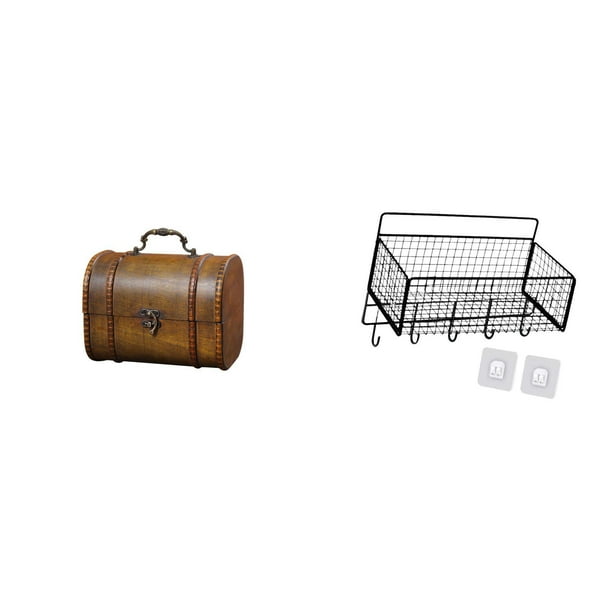Joyero Vintage De Madera, Organizador, Cofre Del Tesoro, Caja De Almacenamiento Decorativa Para Anillos, Joyas Corporales Y De Cumpleaños.