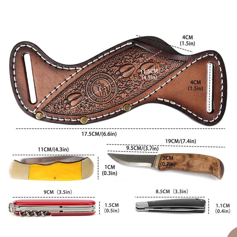 Tourbon Leather Knife Sheath, 17.5x1.5x7cm, EDC Pocket Organizer