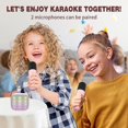 thumbnail image 5 of Máquina de karaoke portátil inalámbrica con micrófono dual para niños con Bluetooth, cambiador de voz mágico, luces LED y calidad de sonido de alta fidelidad, 5 of 5