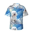 thumbnail image 1 of Balery Cute Cloud Bichon Frise Camisas hawaianas de manga corta para hombre, camisas playeras de corte holgado, camisas de vacaciones con botones,3X-Large, 1 of 7