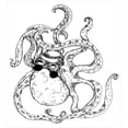 thumbnail image 3 of Octopus Duvet Cover Set, Hipster Octopus Tattoo Style Art Undersea Creature Monster Cartoon Print Art, Decorative 2 Piece Bedding Set with 1 Pillow Shams, Twin Size, White Black, by Ambesonne, 3 of 3