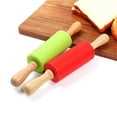 thumbnail image 6 of THLKIF Silicone Rolling Pin for Baking,12Inch Pastry Dough Roller with Wooden Handle,Non Stick Surface Rolling Pin for Dough Cookie Pastry Tapered Dumpling Baking Supplies Kitchen Accessories, 6 of 6