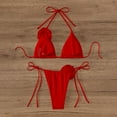 thumbnail image 4 of Njoeus Women Rose Bikini Sets Women's String Two Piece Swimsuit Halters Top with Tie Side Thong Bikini Bottom Sexy Bathing Suit, 4 of 4