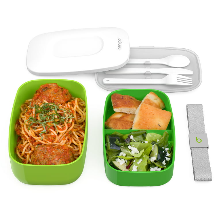 Bentgo Classic All-in-One Stackable Lunch Box Container with Built in  Flatware - Gray