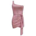 thumbnail image 5 of TJAZFJPA Robe Grande Taille Femme Robe Sans Manches Robe Française à une Épaule Robe à Sequins Robe Moulante Noire Robe Champagne, 5 of 5