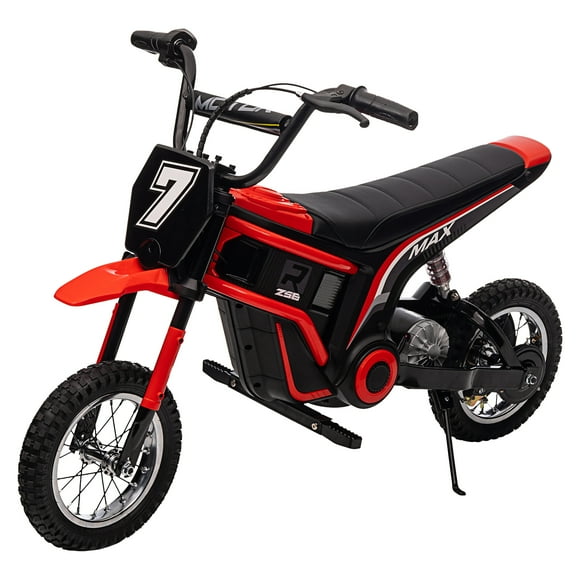 Moto eléctrica infantil 24V 350W para niños 6-14 años, 3 velocidades hasta 23 km/h, suspensión metálica, resistente a impactos, regalo seguro y divertido, color Red 9