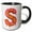 Black/White, variant on 3drose, Modern Pink and Orange Image of Dripping Paint Monogram Initial S, 11oz Two-tone Yellow Mug