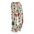 thumbnail image 6 of WTOBBY Women's Holiday Print Flannel Pajama Pants, Fashionable Christmas-Themed Sleepwear with Comfortable Fit, Merry Christmas Design for Women,Beige L, 6 of 6
