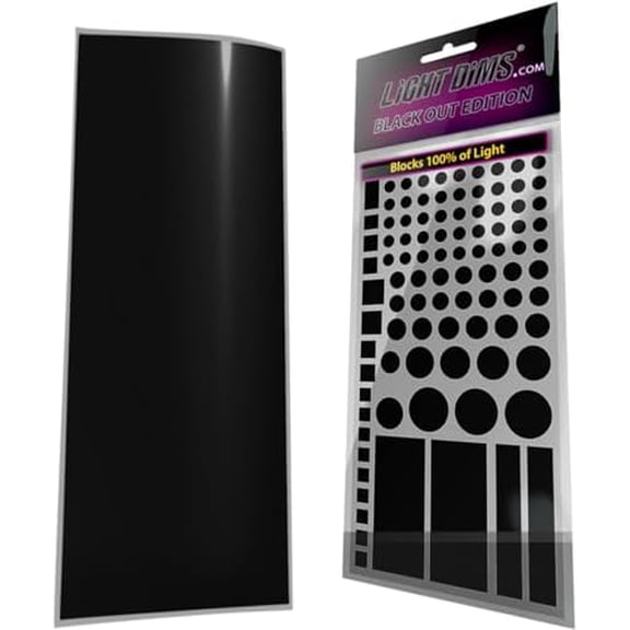LightDims Black Out Edition Light Blocking LED Covers (2 Sheets) Shapes & Uncut Sheet for Electronics & Appliances. Blocks 100% of Light, in Retail Packaging.