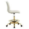thumbnail image 3 of Modway Ripple Armless Performance Velvet Drafting Chair in Gold Ivory, 3 of 9
