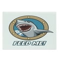 thumbnail image 1 of Shark Cutting Board, Funny Vintage Feed Me Words Hungry Hound Mammal Head in Ship Window Humor Print, Decorative Tempered Glass Cutting and Serving Board, Large Size, Multicolor, by Ambesonne, 1 of 1