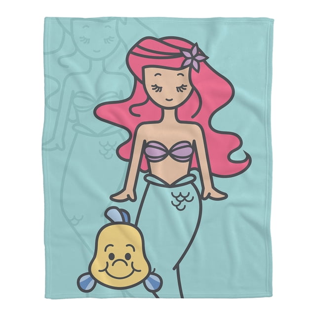 Cobertor Frazada Disney Ariel 127 cm x 152 cm aqua