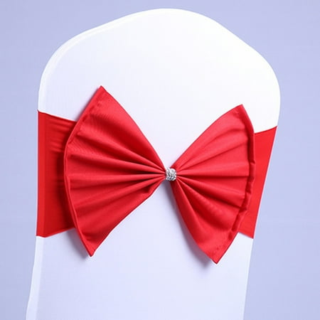 

Promotion Clearance! 10pcs Chair Ribbons Bows Satin Wedding Chair Bows for Christmas New Year Birthday Decor B