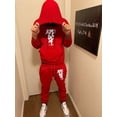 thumbnail image 6 of LovelyWholesale Long Sleeve Hooded Collar Just Do It Letter Print Men's Tracksuit Set, 6 of 6