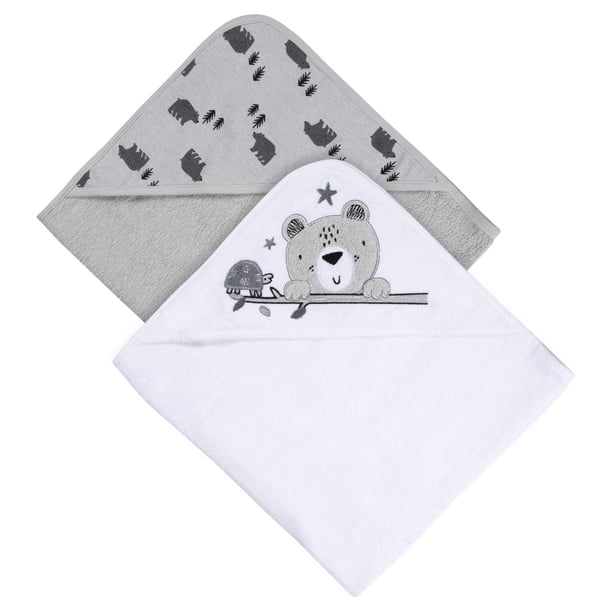 Gerber Set 2 Toallas con Capucha Bebé 100% Algodón OEKO-TEX Gris 66×76 cm