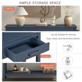 thumbnail image 3 of Harper & Bright Designs Rustic Console Table with Drawer, Contemporary Long Sofa Table Entryway Table with Shelf, Entrance Table for Entryway Hallway Living Room, Blue, 3 of 16
