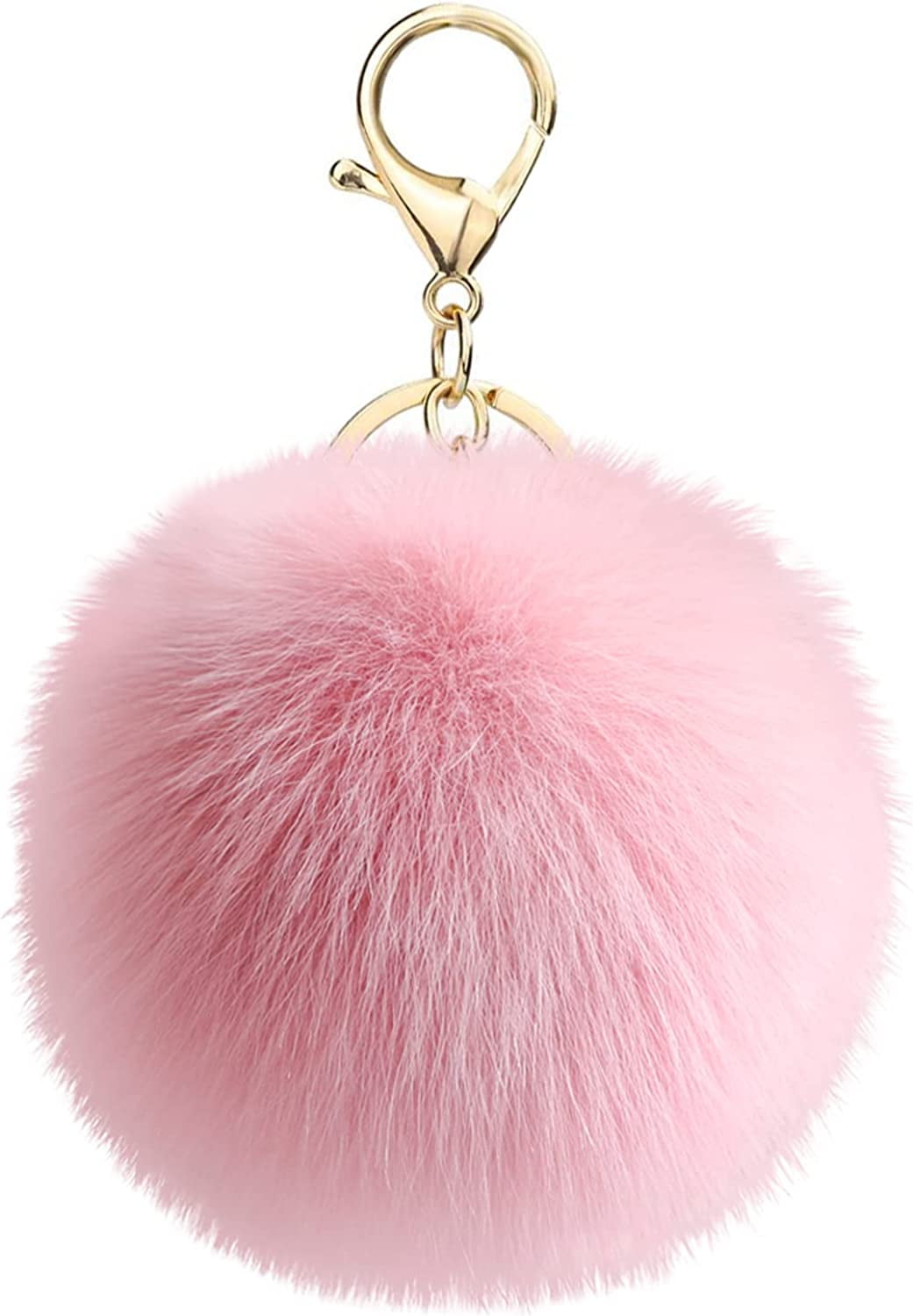 fluffy pom poms keychain