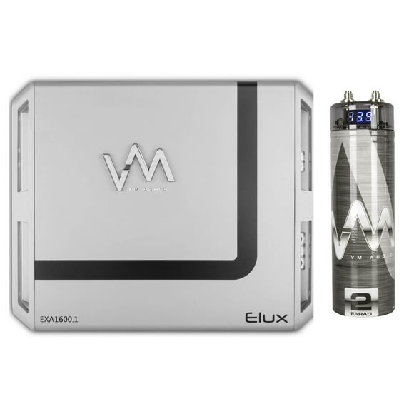 VM Audio EXA1600.1 1600W 1 Channel Amp Car Amplifier + 2.0 Farad Capacitor