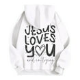 thumbnail image 5 of Hoodies for Women Jesus Loves You Print Hooded Sweatshirts Letter Print Christian Sweatshirt Oversized Pullover Sweatshirt Fall Jacket Women Trendy Womens Clothes, 5 of 5
