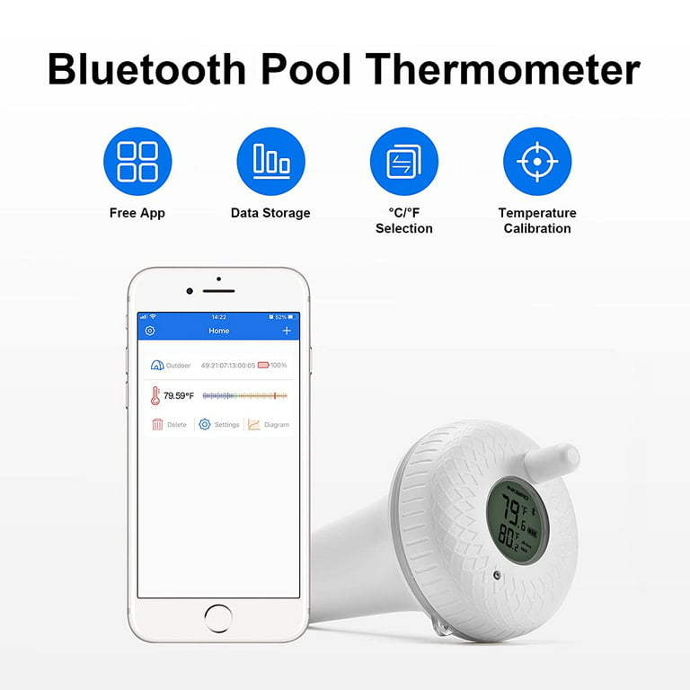 INKBIRD 2nd-Gen Floating Pool Thermometer Digital with IBS-M2 Wi-Fi Gateway  Combo, Wireless Swimming Pool Thermometer Set, Easy Reading, Digital Pool