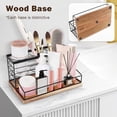 thumbnail image 4 of Hair Tool Organizer, Movable Hair Dryer Holder, Hair Styling Tools Storage for Vanity, Bath Counter Organizer, Bathroom Trays for Hair Toiletry, Makeup (12" x 7.7" x 5.8", Wood-Black), 4 of 9