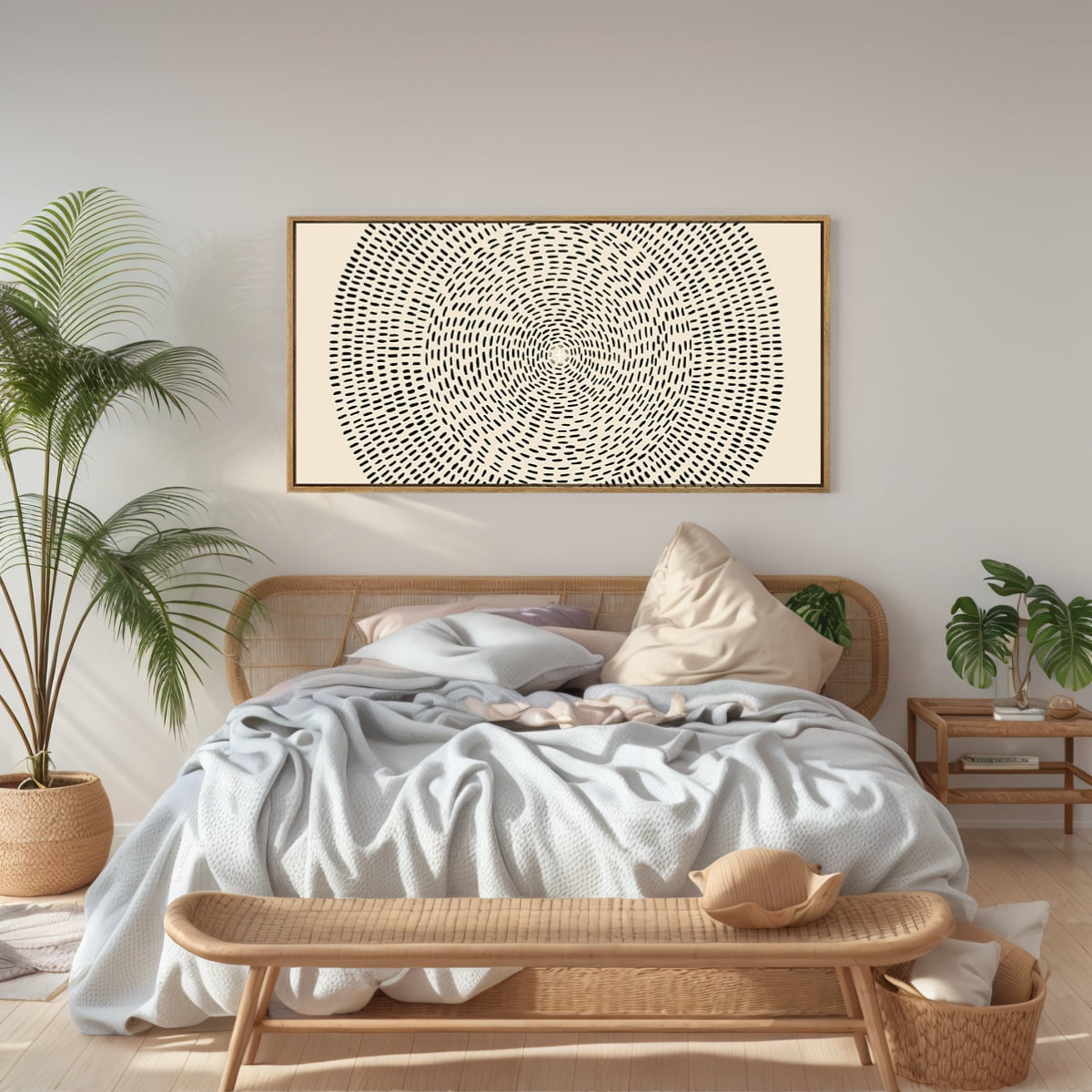 Large Jesus Feeds the 5000 Canvas Wall Art Jesus Framed Wall Decor Modern Christian Artwork Minimalist Bible Painting for Living Room Bedroom Dining Room 20x40 Inch